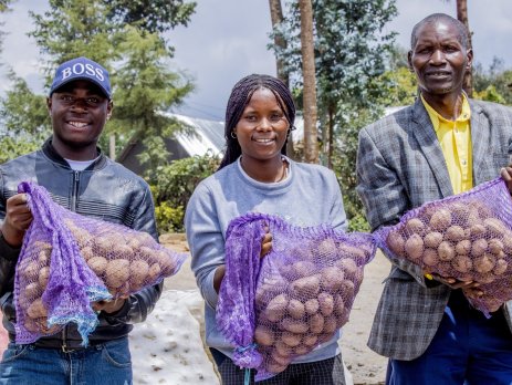 Some of the farmers who received an assortment of items to embark on quality seed multiplication